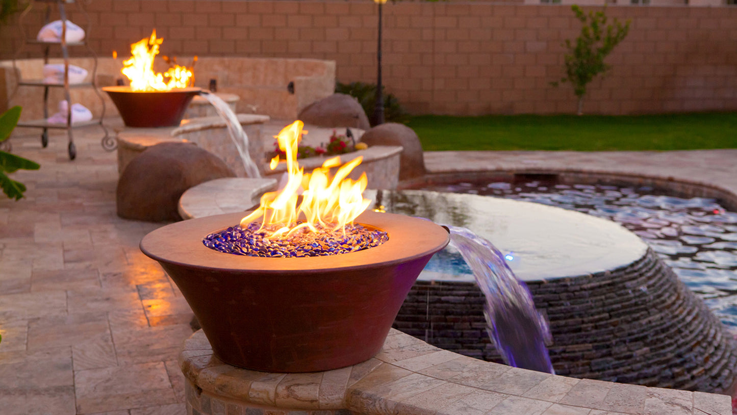 Round Cazo Fire and Water Bowl - GFRC Concrete