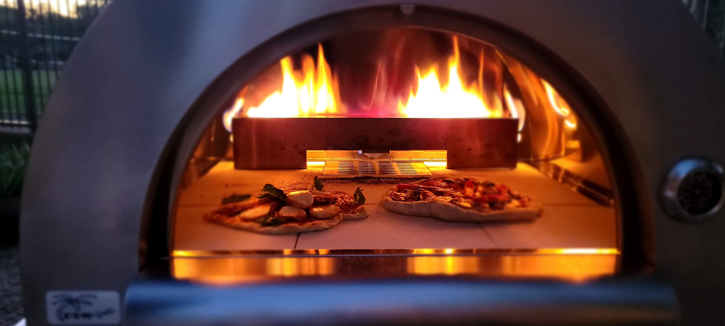 Kokomo 32" Dual Fuel Gas or Wood Fired Stainless Steel Pizza Oven