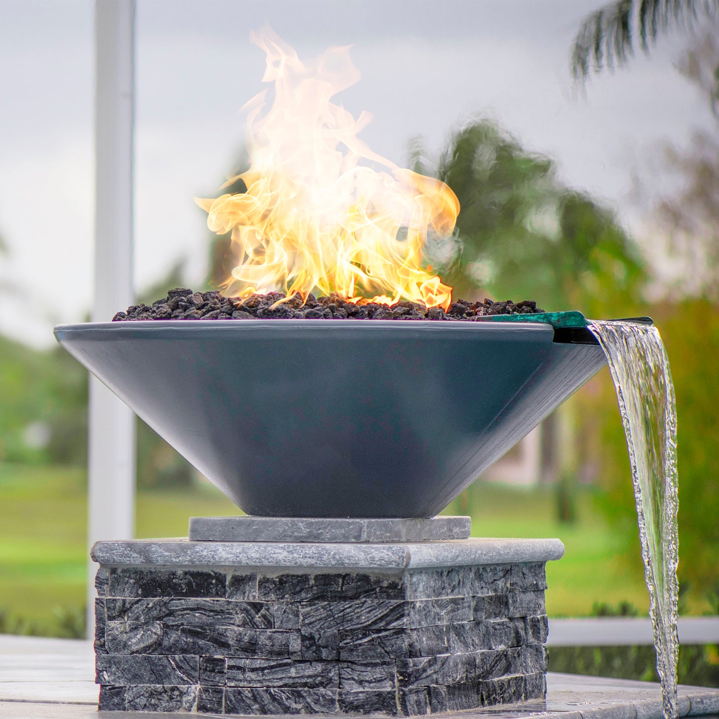 Round Cazo Fire and Water Bowl - GFRC Concrete