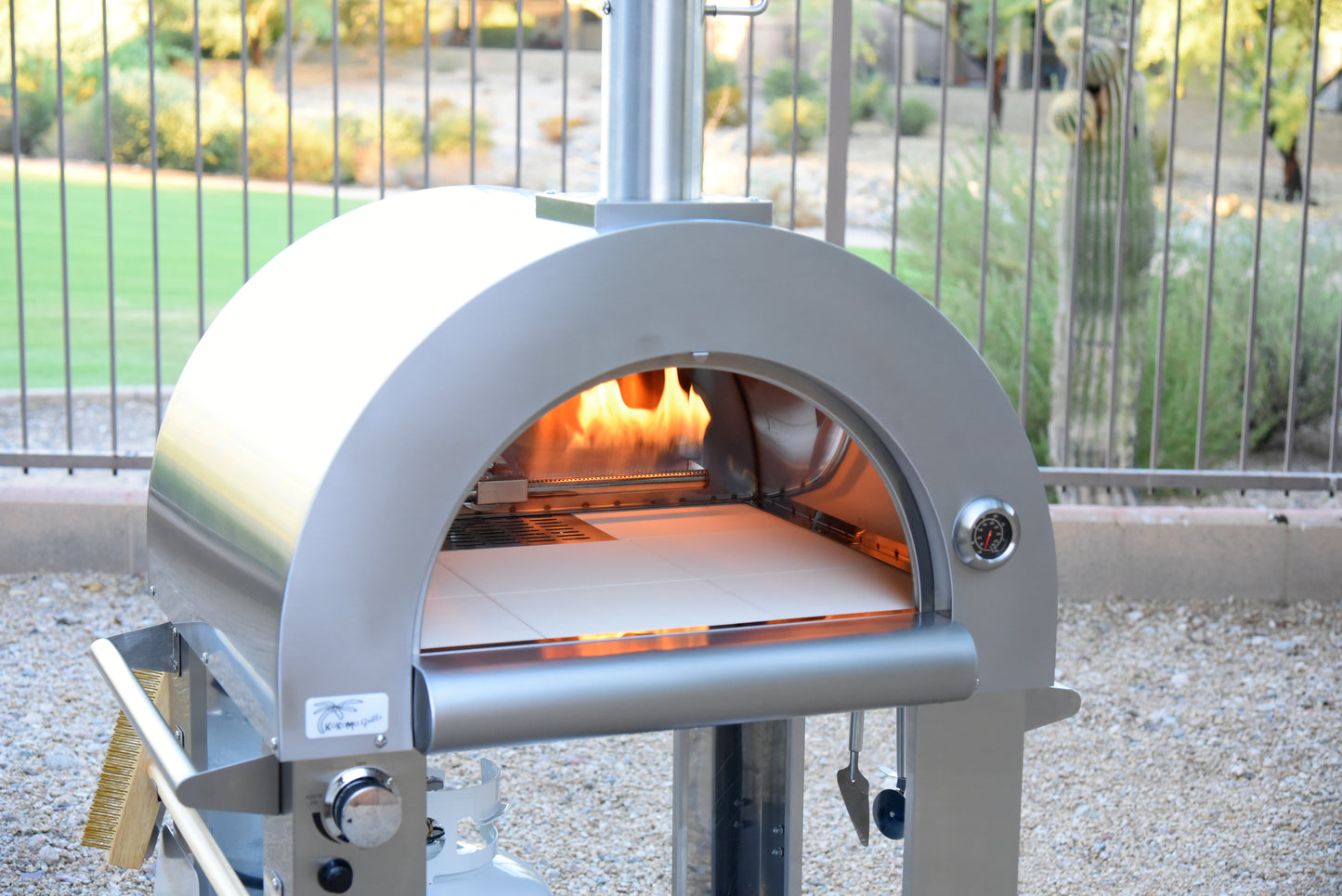 Kokomo 32" Dual Fuel Gas or Wood Fired Stainless Steel Pizza Oven