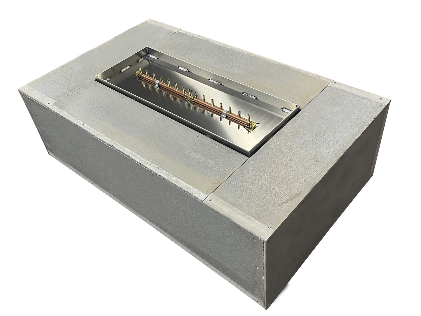 Warming Trends Steel Rectangle Ready-To-Finish Fire Pit Table -72"