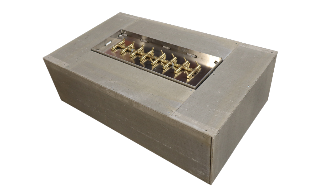 Warming Trends Steel Rectangle Ready-To-Finish Fire Pit Table With Tree Style Burner -48"
