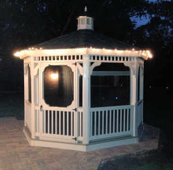 Gazebo Depot White Vinyl Octagon Gazebo -10ft