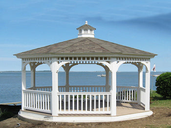 Gazebo Depot White Vinyl Octagon Gazebo -10ft