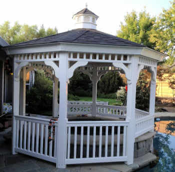Gazebo Depot White Vinyl Octagon Gazebo -10ft