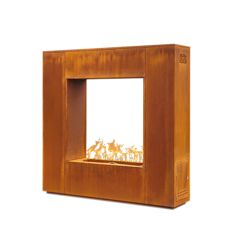 Williams See-Through Corten Steel Outdoor Fireplace -96"